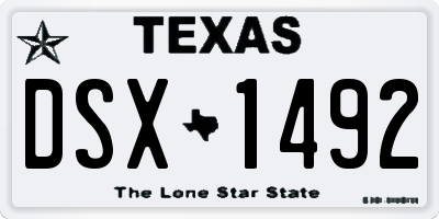 TX license plate DSX1492