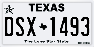 TX license plate DSX1493