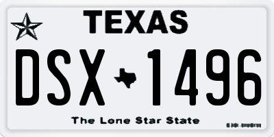 TX license plate DSX1496
