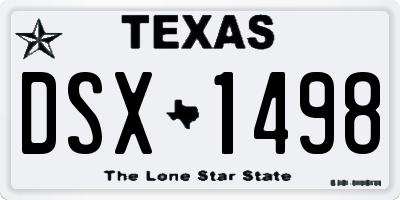 TX license plate DSX1498