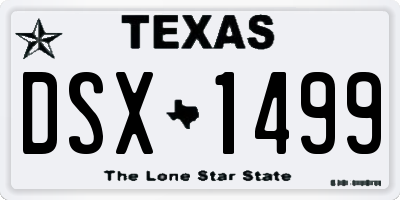TX license plate DSX1499