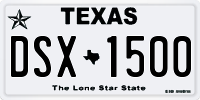 TX license plate DSX1500