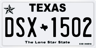 TX license plate DSX1502