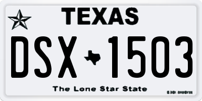 TX license plate DSX1503