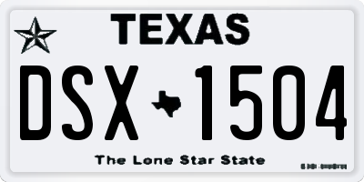 TX license plate DSX1504