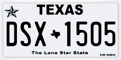 TX license plate DSX1505