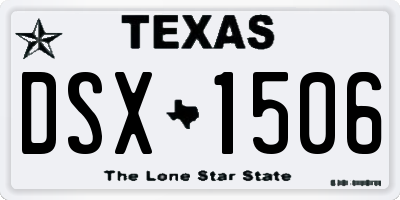 TX license plate DSX1506