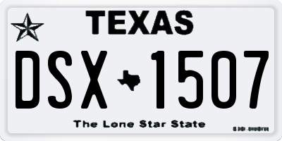 TX license plate DSX1507