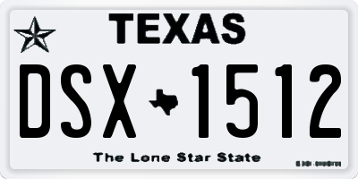 TX license plate DSX1512