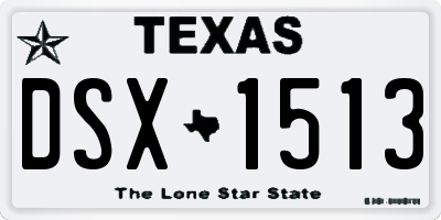 TX license plate DSX1513