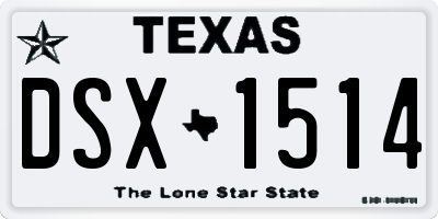 TX license plate DSX1514