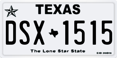 TX license plate DSX1515