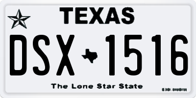 TX license plate DSX1516