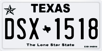 TX license plate DSX1518