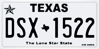 TX license plate DSX1522