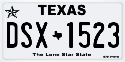 TX license plate DSX1523