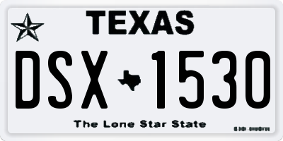 TX license plate DSX1530