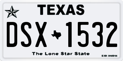 TX license plate DSX1532