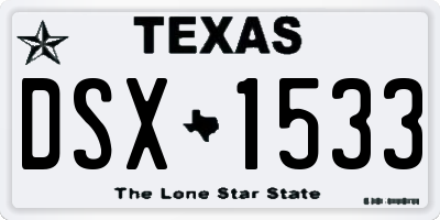 TX license plate DSX1533