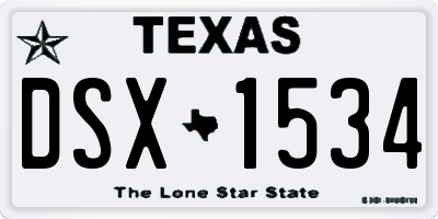TX license plate DSX1534