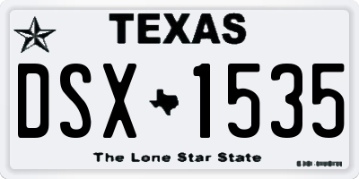 TX license plate DSX1535