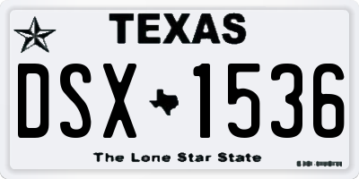 TX license plate DSX1536