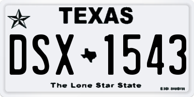 TX license plate DSX1543