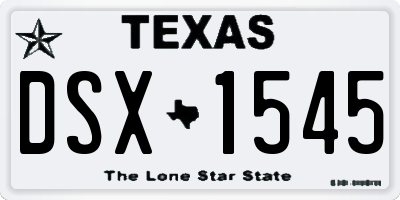 TX license plate DSX1545