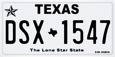 TX license plate DSX1547