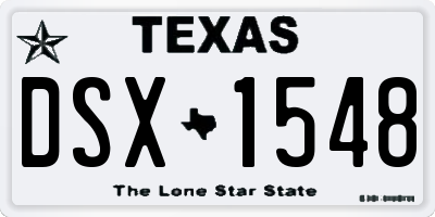 TX license plate DSX1548