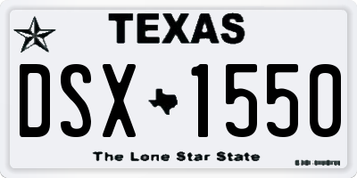 TX license plate DSX1550