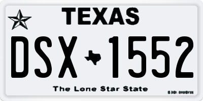 TX license plate DSX1552