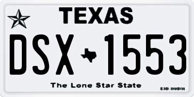 TX license plate DSX1553