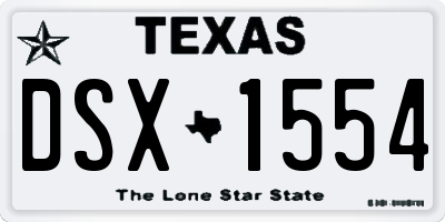 TX license plate DSX1554