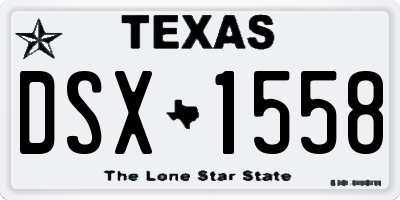 TX license plate DSX1558