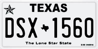 TX license plate DSX1560