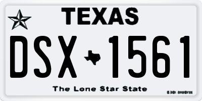TX license plate DSX1561