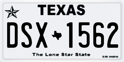 TX license plate DSX1562