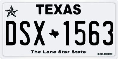 TX license plate DSX1563