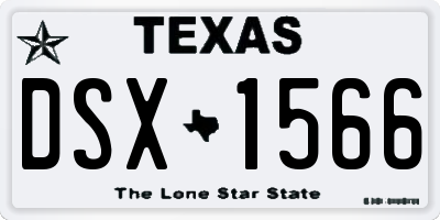 TX license plate DSX1566