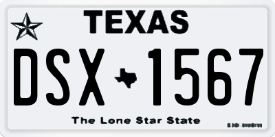 TX license plate DSX1567