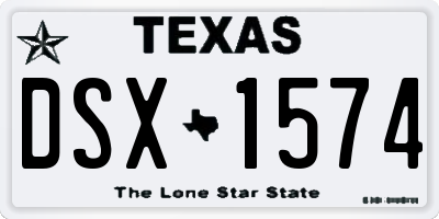 TX license plate DSX1574