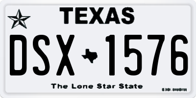 TX license plate DSX1576