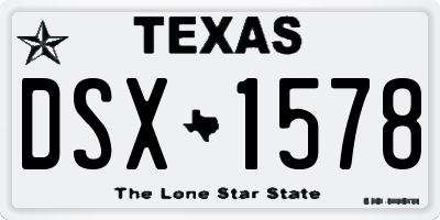 TX license plate DSX1578