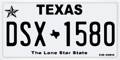 TX license plate DSX1580
