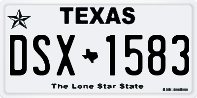 TX license plate DSX1583