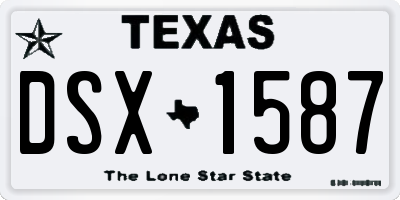 TX license plate DSX1587