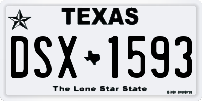 TX license plate DSX1593