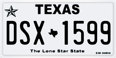 TX license plate DSX1599