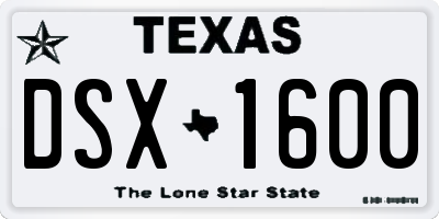 TX license plate DSX1600